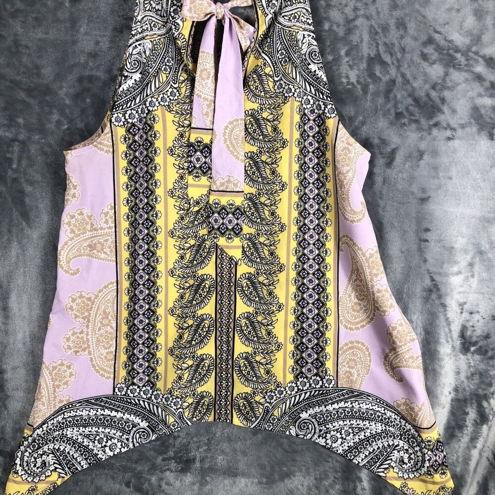 New York And Company Tops Medium Women’s Yellow And Lavender Shirt - Picture 10 of 14